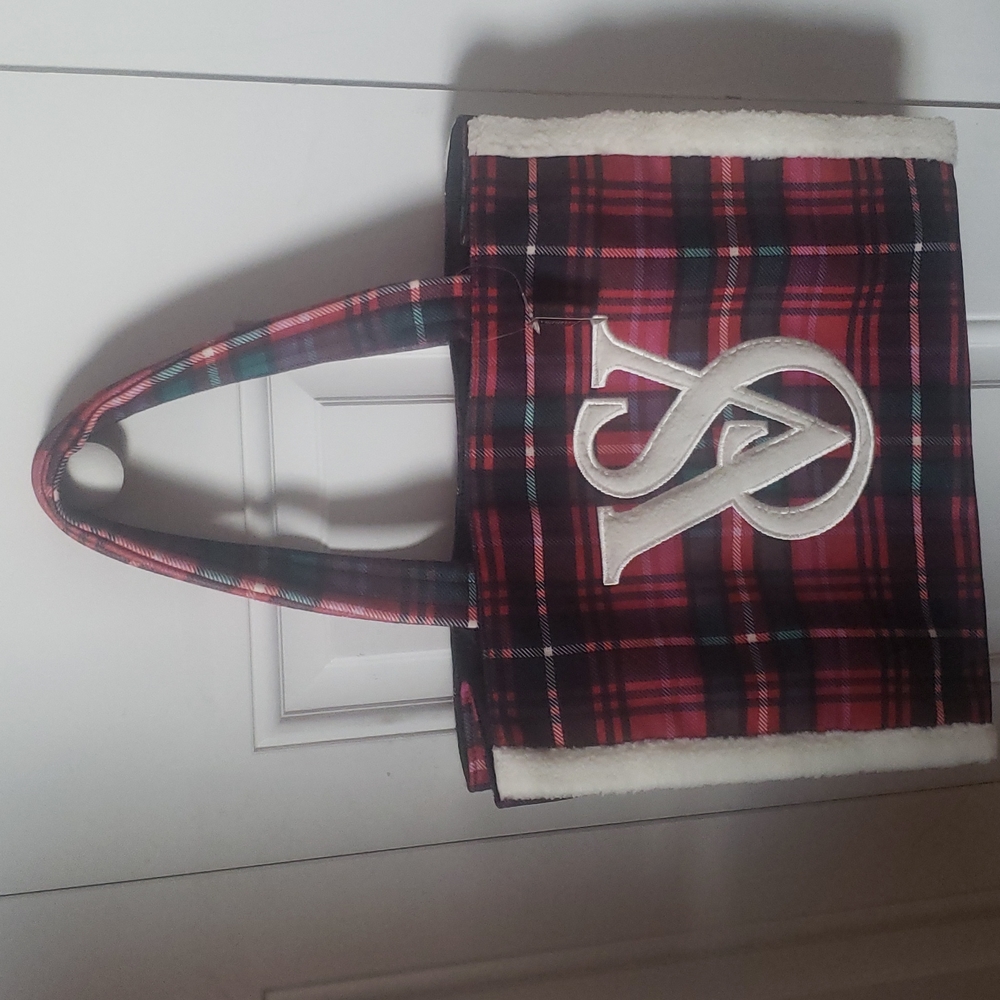 Victoria's Secret Plaid Tote Bag 100% polyester